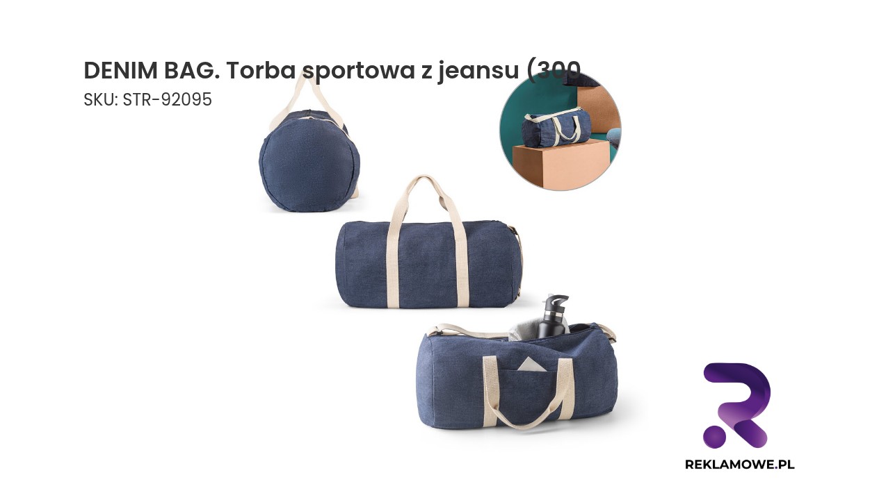 DENIM BAG. Torba sportowa z jeansu (300 g/m²) DENIM BAG – torba sportowa z jeansu 300