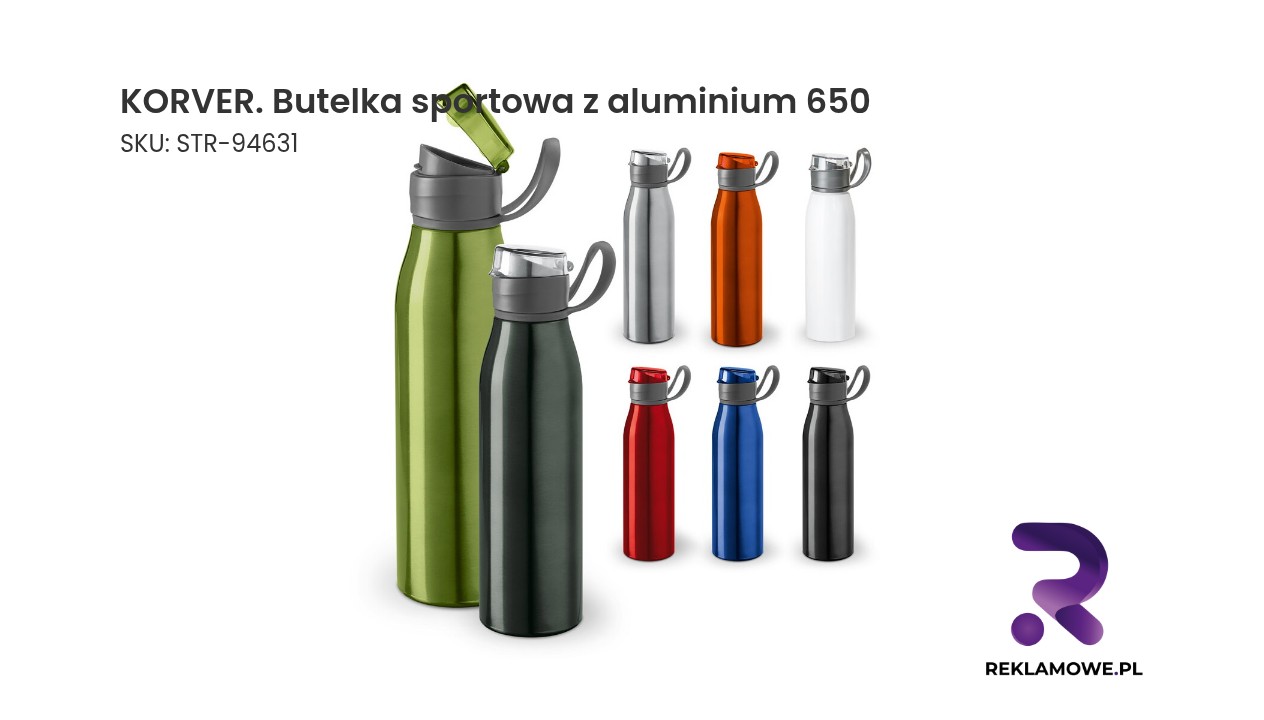 KORVER. Butelka sportowa z aluminium 650 ml KORVER butelka sportowa z aluminium 650 ml