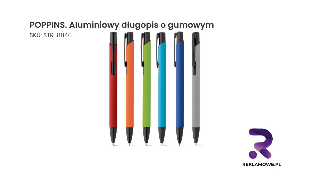 POPPINS. Aluminiowy długopis o gumowym wykończeniu POPPINS aluminiowy długopis o gumowym wykończeniu